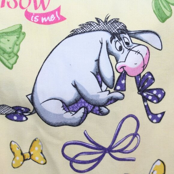 Disney Women Small Winnie The Pooh Eeyore Oh Bow Is Me Medical Uniform Scrub Top - Picture 7 of 10